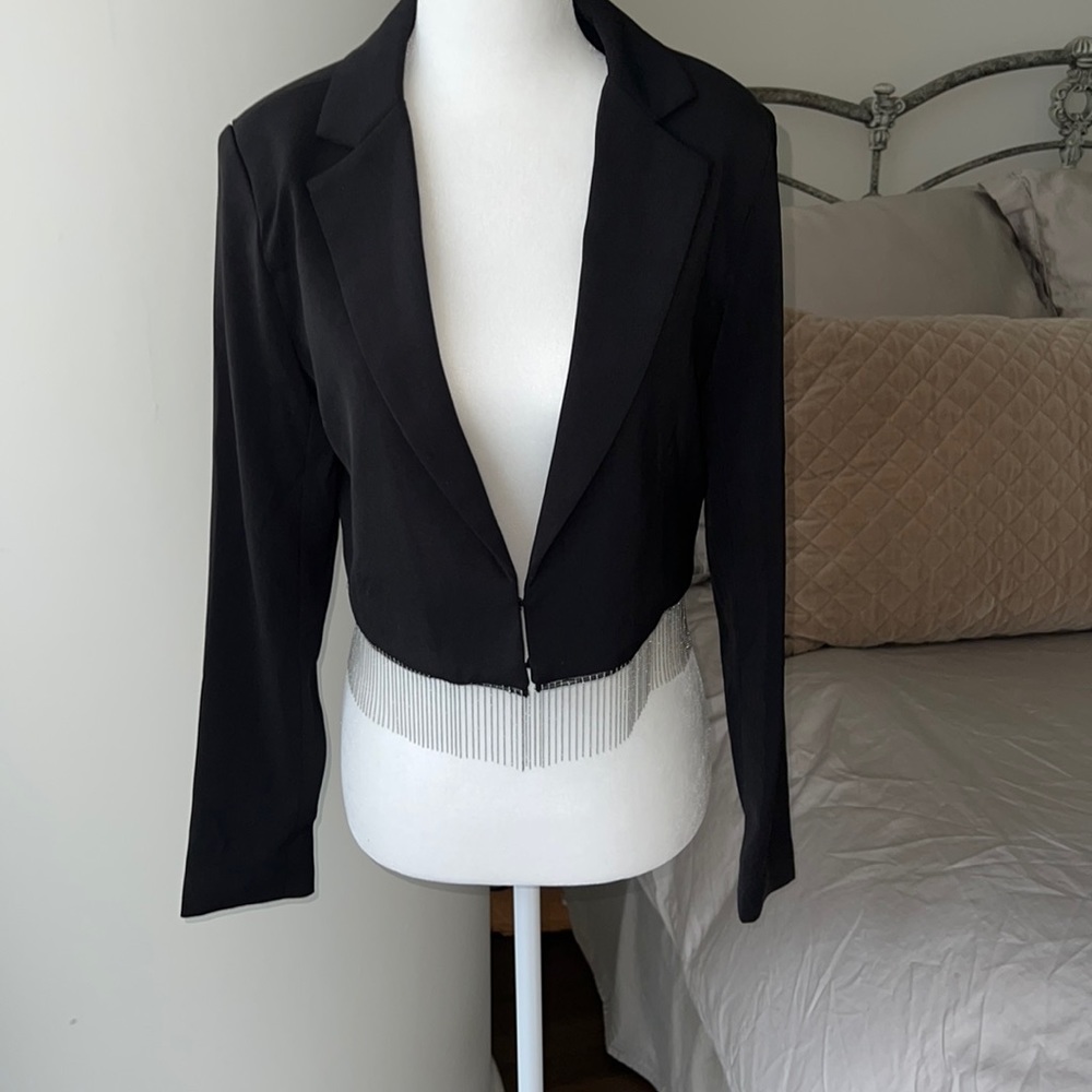 Fore Crystal Fringe Blazer